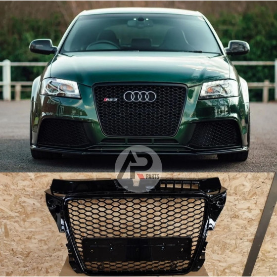 RS Style Double Front Grille Audi A3 8P Facelift 2008-2013 Gloss Black