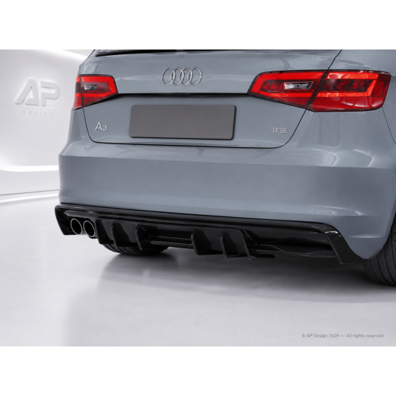 Audi A3 8V 2012-2016 Rear Diffuser Gloss Black TUV/ABE/ITV
