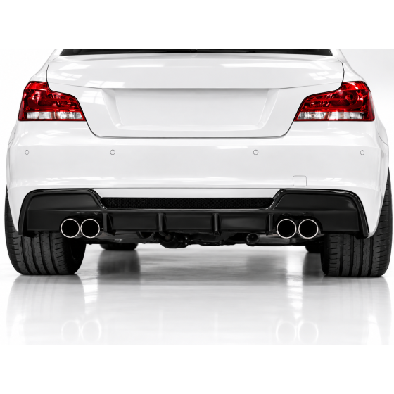 BMW E82 E88 M Sport Rear Diffuser Quad Exhaust Gloss Black