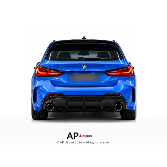 M Performance Style Rear Diffuser BMW 1 Series F40 M Pack 2019+ Gloss Black