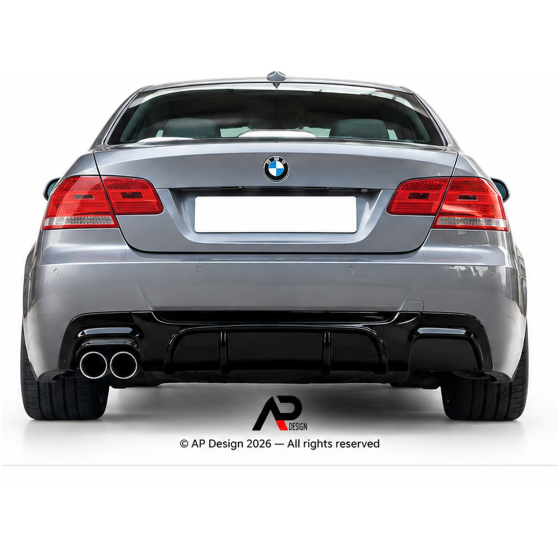 BMW E92/E93 M Performance Style Double Rear Diffuser – Gloss Black