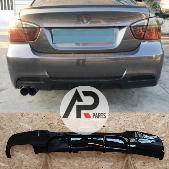 BMW E90 E91 Rear difusor Mperformance Gloss black Double
