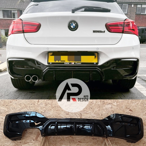 M140i / M Performance Style Rear Diffuser BMW F20 F21 LCI M Pack 2015-2019 Gloss Black