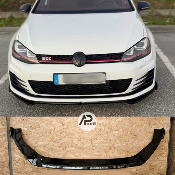 R Style Front Lip VW Golf 7 GTI Pre-Facelift 2013-2016 Gloss Black