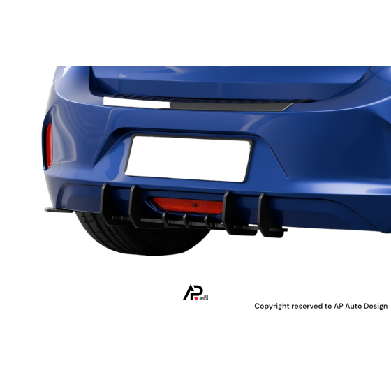 TUV/ABE/ITV OPEL CORSA F Rear difusor matte black colour